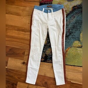 Retro leather block tuxedo skinny 7 for all Mankind jeans